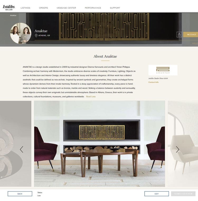 Anaktae joins 1STDIBS